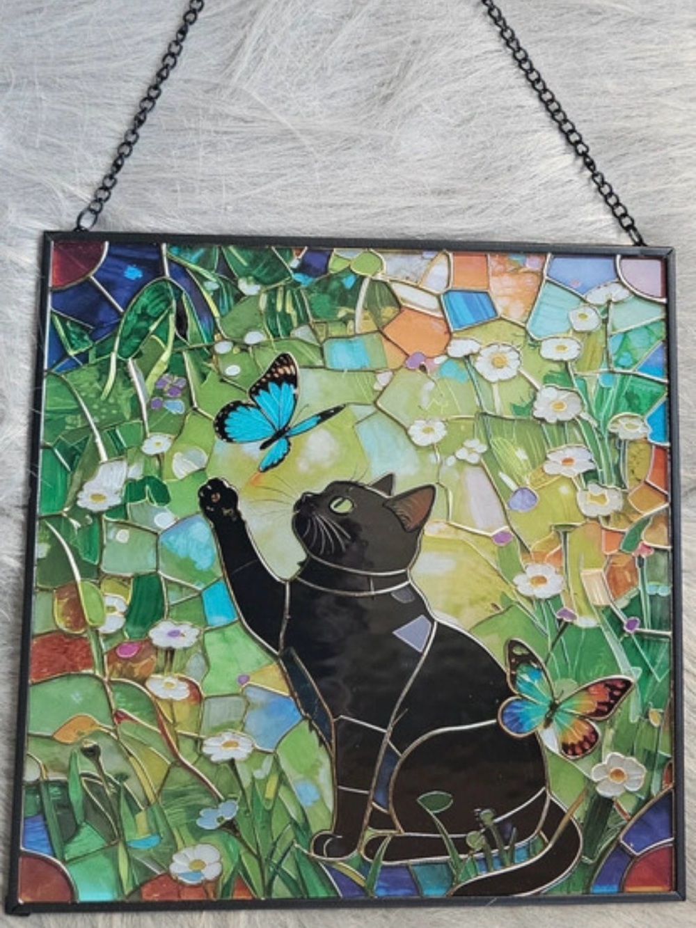 Cat Stained Glass Suncatcher